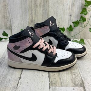 Nike Men Air Jordan 1 Mid SE Zen Master Bleached Coral Black 7Y